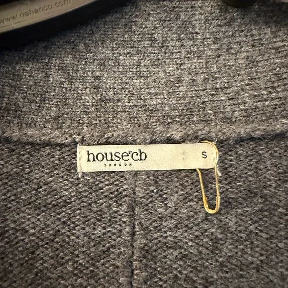 New House of CB Alaia Wrap Cardigan in color Grey Melange. - Picture 6 of 10